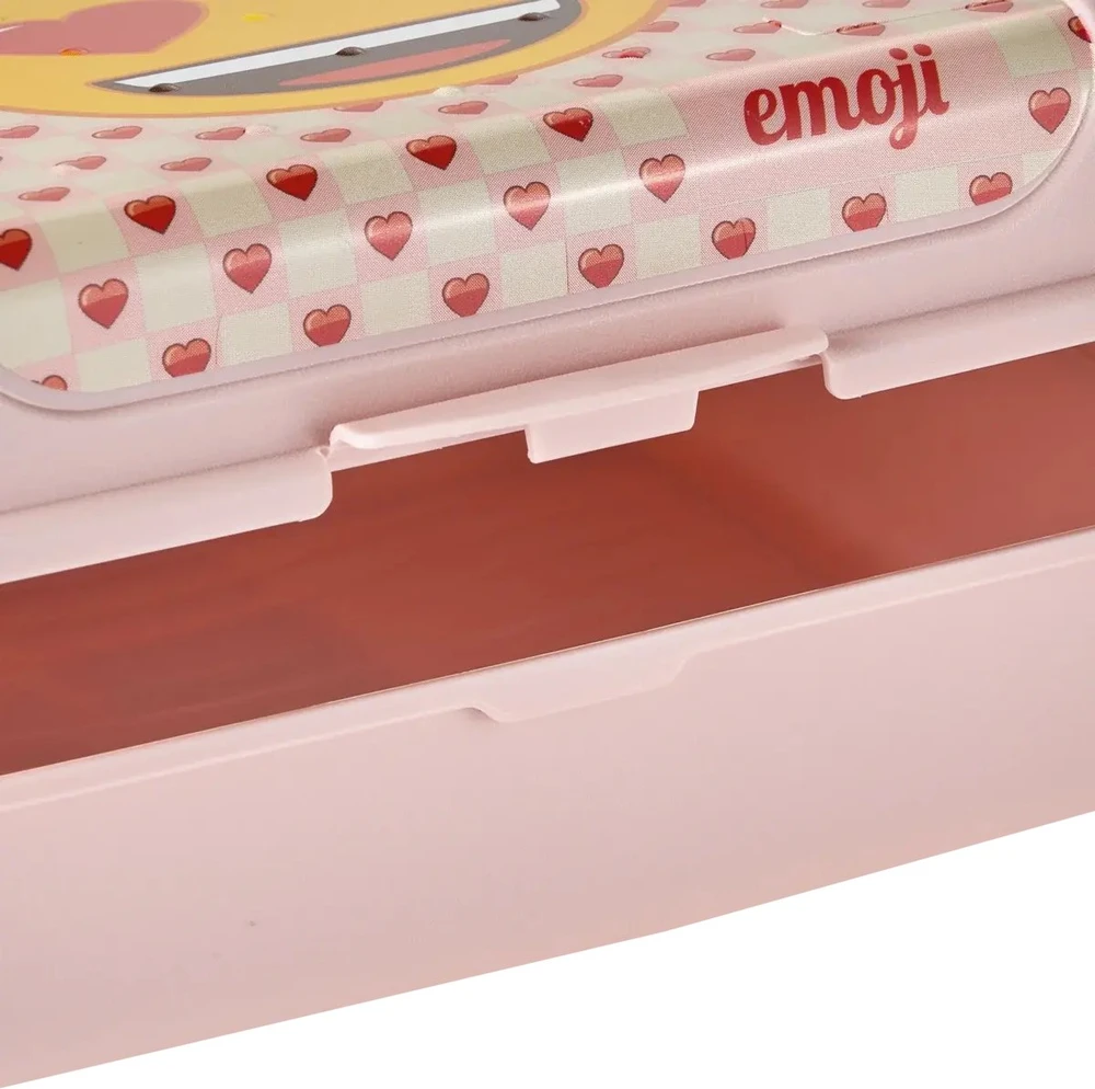 Mpl Power Keeeper maisto laikymo indelis „deco-click-box midi“, 1 l, Carla, „Emoji Hearts“, 17 x 13 x 7 cm, rožinis