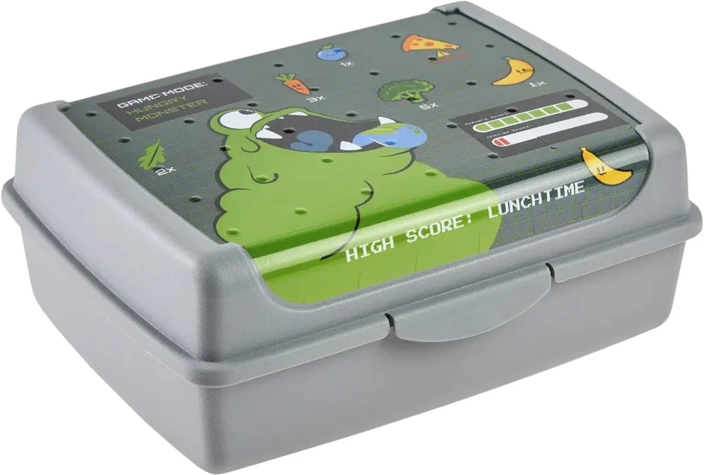 Mpl Power Keeeper maisto laikymo indelis su užsegamu dangteliu midi 1 l Carla „Monster“ 17x13x7cm pilka