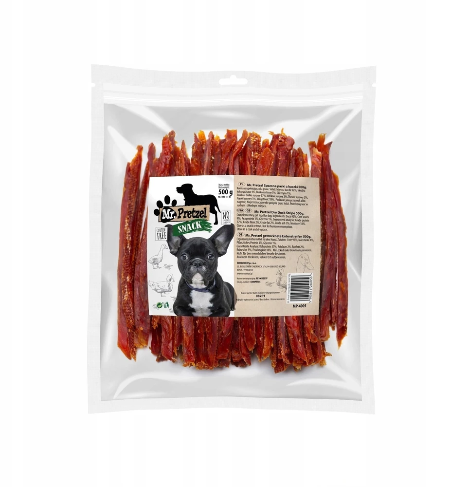 Mr Bandit Mr. Pretzel Džiovinti kiaulės odos juostelės 500g