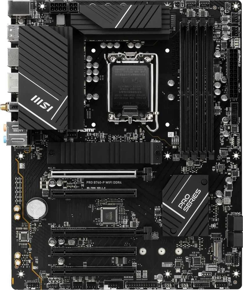 Pagrindinė plokštė MSI PRO B760-P WIFI DDR4, LGA1700, ATX, DDR4