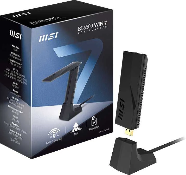 MSI BE6500 WiFi 7 USB Adapteris