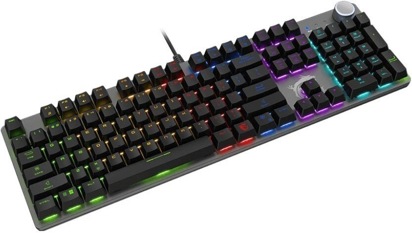 Klaviatūra žaidimams MSI Forge GK320 Raudonas US su laidu mechaninė su pašvietimu juoda