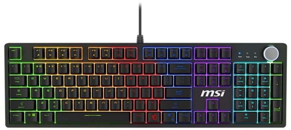 Klaviatūra žaidimams MSI Forge GK320 Raudonas US su laidu mechaninė su pašvietimu juoda