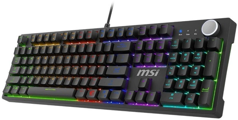 Klaviatūra žaidimams MSI Forge GK320 Raudonas US su laidu mechaninė su pašvietimu juoda