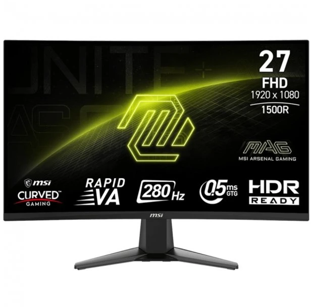 27 colių (68,6 cm) TFT MSI MAG 276CXFDE žaidimų monitorius, išlinkis, 280 Hz, mažmeninė kaina
