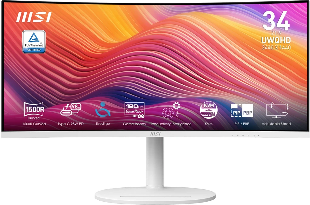 Monitorius MSI Modern MD342CQPWDE - Flat Screen 86.4 cm (34") UltraWide Quad HD LCD Baltas