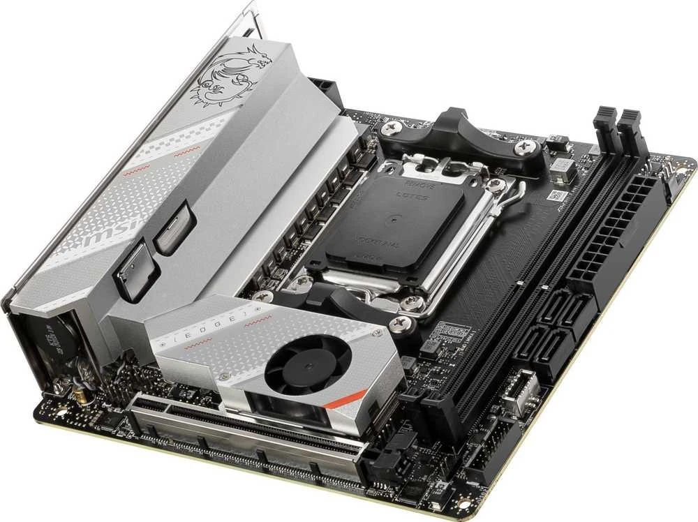 Pagrindinė plokštė MSI | MPG B650I EDGE WIFI | Procesorių šeima AMD | Procesoriaus lizdas AM5 | DDR5 DIMM | Atminties lizdai 2 | Palaikomos standžiojo disko sąsajos SATA, M.2 | SATA jungčių skaičius 4 | Lustų rinkinys AMD B650 | Mini-ITX