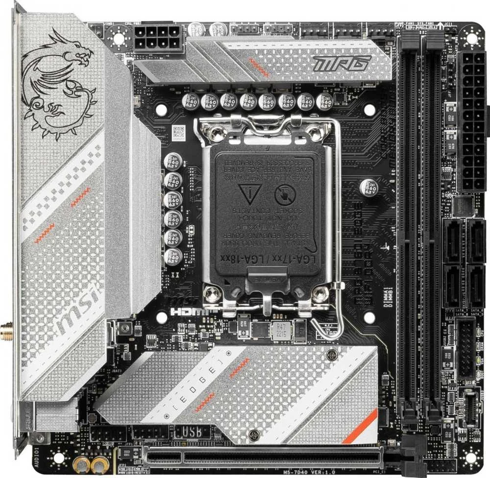 Pagrindinė plokštė MSI | MPG B760I EDGE WIFI | Procesorių šeima Intel | Procesoriaus lizdas LGA1700 | DDR5 DIMM | Atminties lizdai 2 | Palaikomos standžiojo disko sąsajos SATA, M.2 | SATA jungčių skaičius 4 | Mikroschemų rinkinys Intel B760 | Mini-ITX
