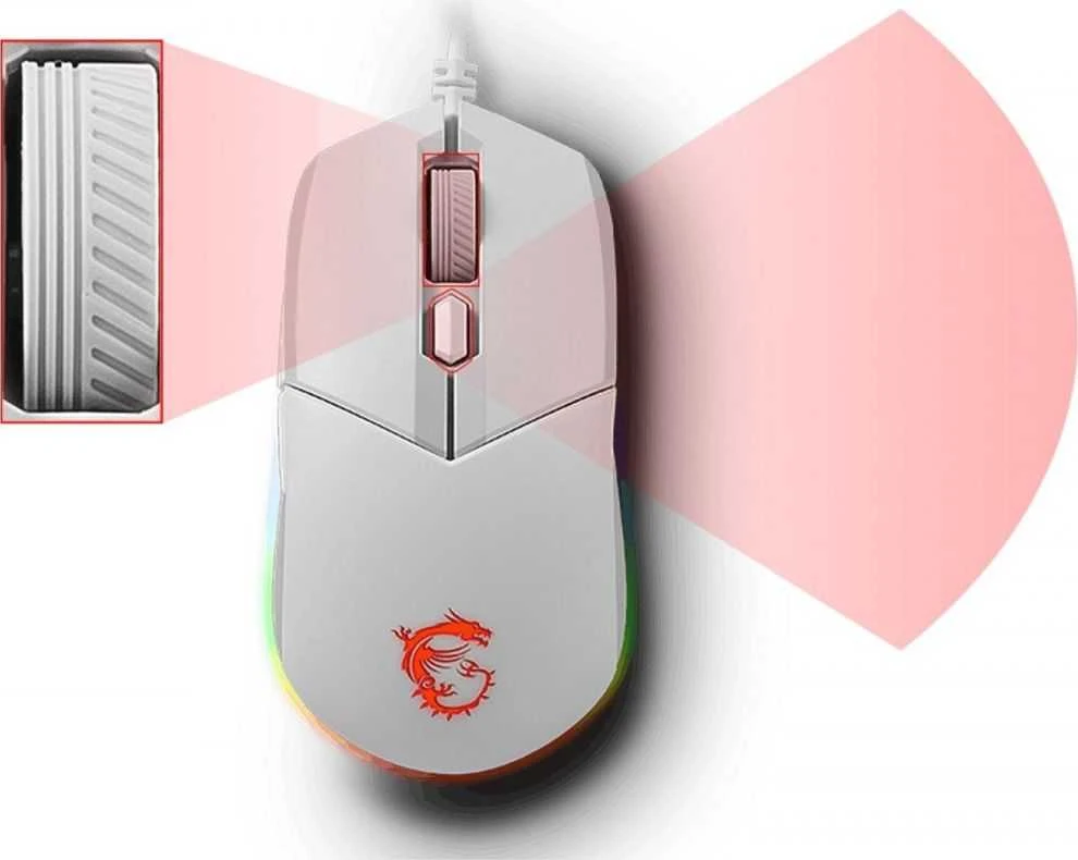 Klaviatūra ir pelė MSI Vigor GK30 Combo, US išdėstymas, baltos spalvos