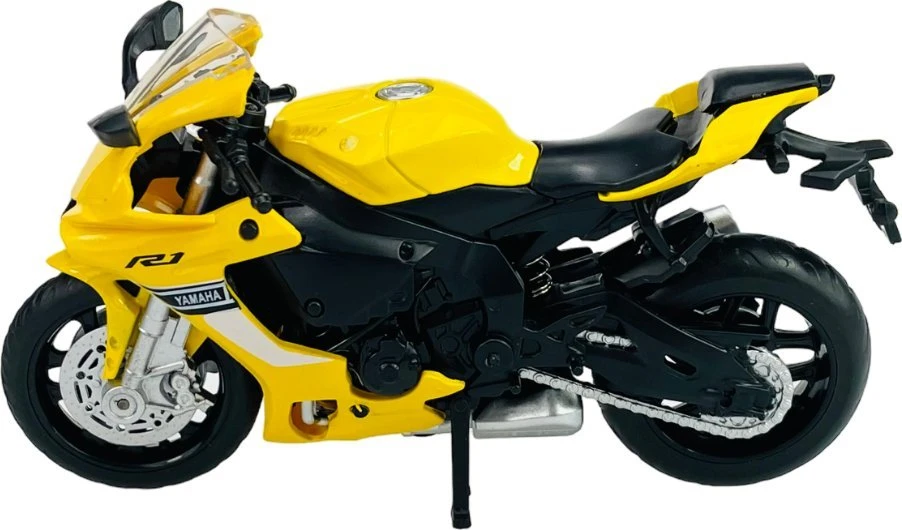 MSZ Motorcycle Yamaha 1:12 YZF-R1 Šis modelis – 1:12 mastelio motociklas; Aukštis 10 cm, plotis 6,3 cm, gylis 17,3 cm.