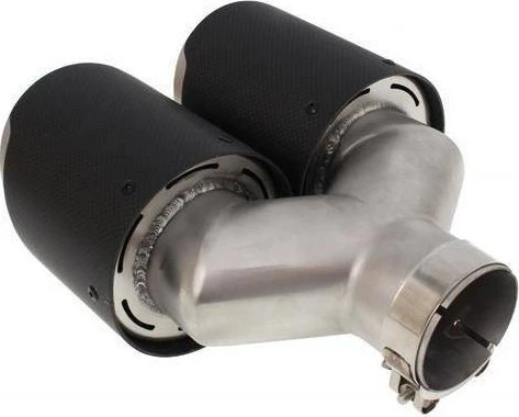 MTuning dvigubas duslintuvo antgalis 2x114mm įvestis 63mm anglis
