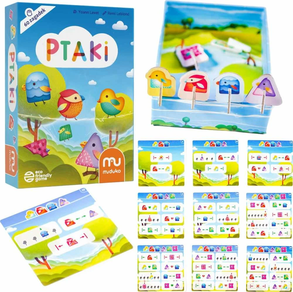 MUDUKO Stalo žaidimas paukščių dėlionė ptaki 60 užduočių