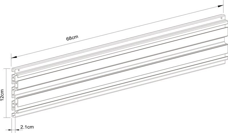 Laikiklis MultiBrackets Multibrackets M Pro Series - Single Screen Rail 68cm Juodas, Rail, Juodas, Aliuminio, Pole clamp, M Pro Series, 2kg