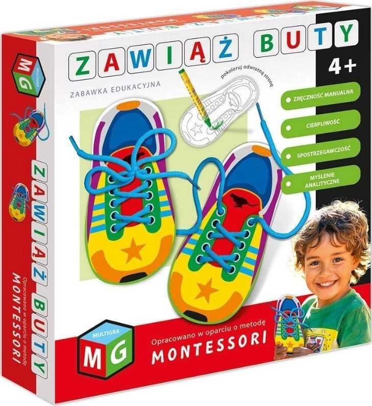 Montessori Multigra - lavinantis žaislas, suriškite batus 05938