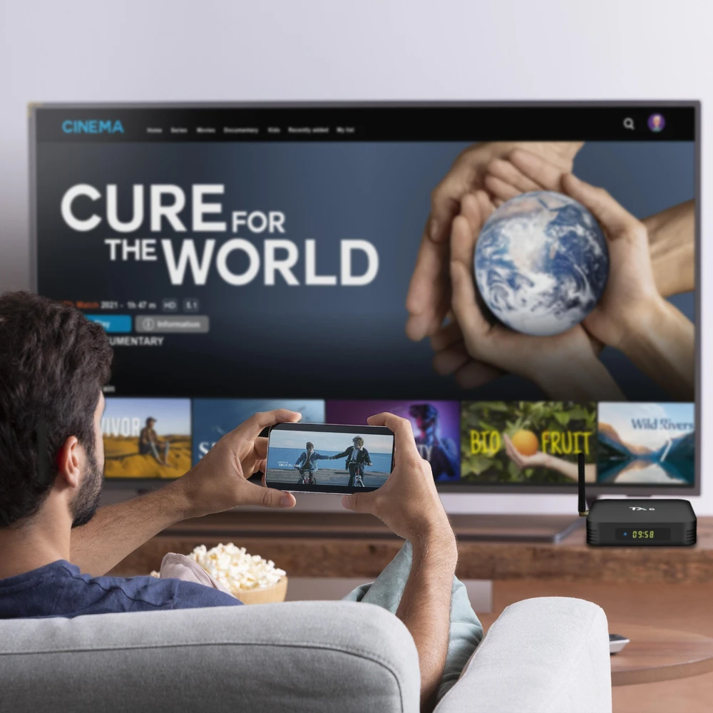 Televizorius Smart Išmanusis TV adapteris TX6, 4 GB RAM