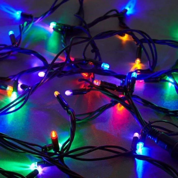 Kalėdinės lemputės Multimix.pl Sirius Home Tech-Line papildoma lemputė, dekoratyvinė šviesų juosta, Juoda, 45 lemputės, LED, 4,8 W, įvairiaspalvė