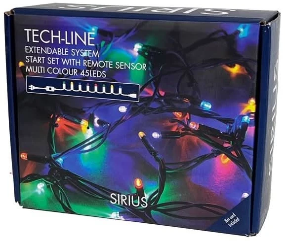 Kalėdinės lemputės Multimix.pl Sirius Home Tech-Line papildoma lemputė, dekoratyvinė šviesų juosta, Juoda, 45 lemputės, LED, 4,8 W, įvairiaspalvė
