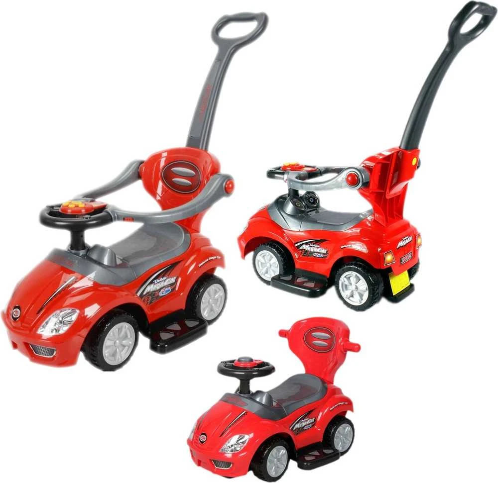 Ecotoys Mašinėlė - stumdukas DELUXE 3w1 Raudona