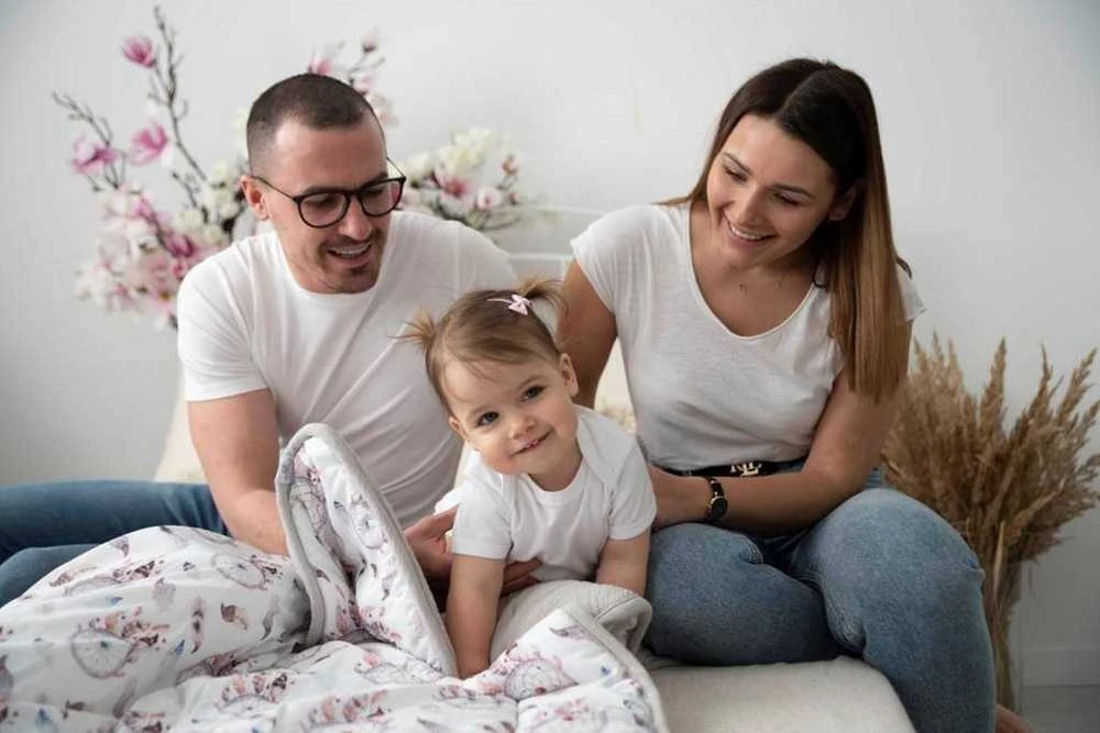 Multitex Muslino patalynės komplektas kūdikiams, antklodė 80.100 cm ir pagalvė 30.40 cm, antialerginis silikoninis užpildas, saugos sertifikatas, vaikiška patalynė