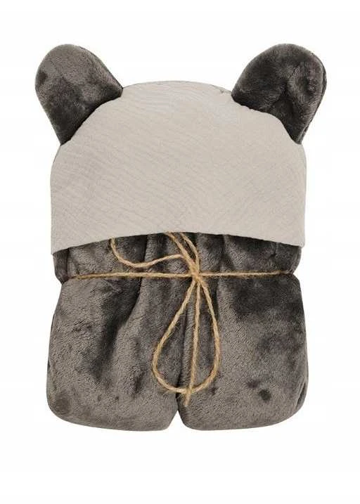 Multitex MATEX Koala antklodė MUSLIN su gobtuvu 95x95 cm [TB0444_04]