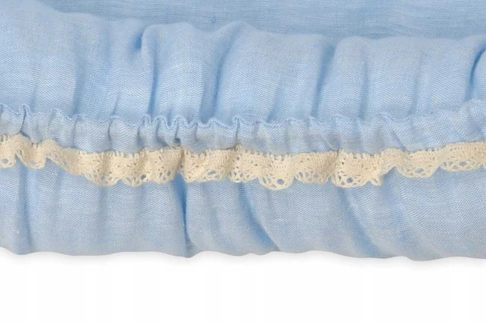 Multitex Kūdikio lizdelis, lininis pozicionavimo čiužinys, 55x80 cm, šviesiai mėlynas, kūdikiams 0-8 mėn., nešiojamas miego kokonas, minkštas guolis kūdikiui