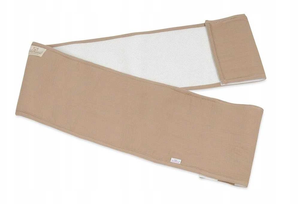 Multitex Lovytės apsauga, kvėpuojantis muslino lovelės įdėklas, 180x30 cm kūdikio lovos saugos barjeras, minkšta medvilnės ir poliesterio tinklelio pagalvėlė, vaikiška lovelės apsaugėlė