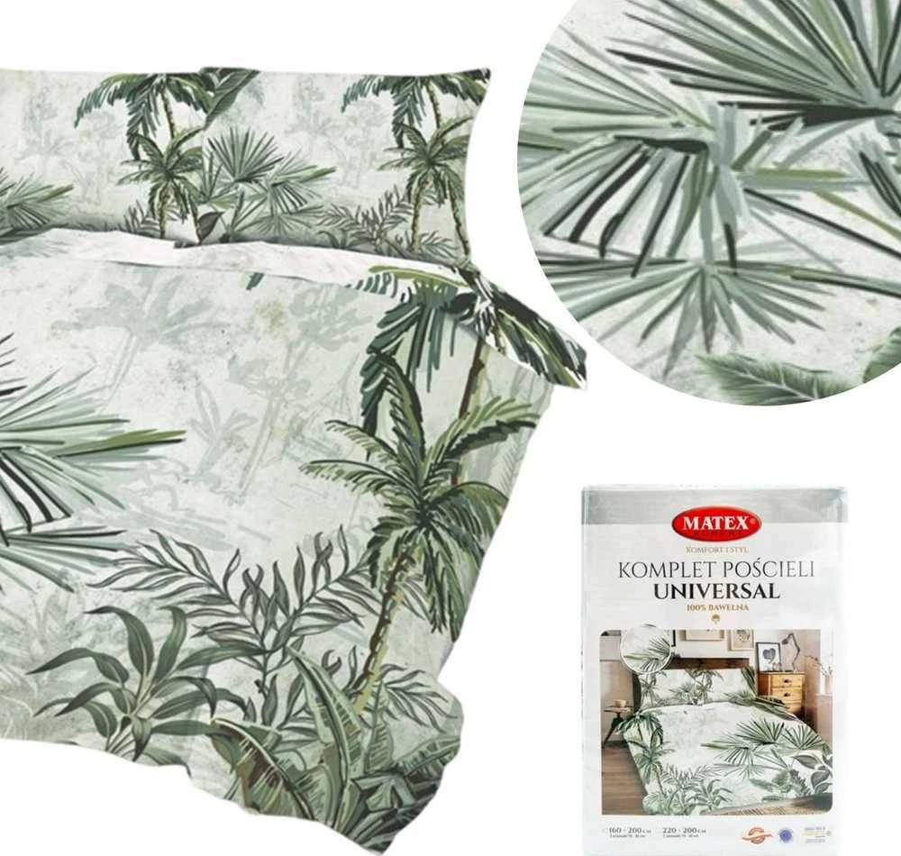 Multitex Patalynė bawełniana 160x200 Liście palmy žalia Universal Matex