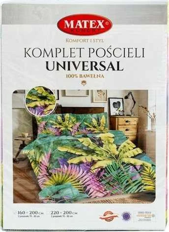 Multitex Patalynė bawełniana 220x200 Liście žalia kolorowa Universal Matex