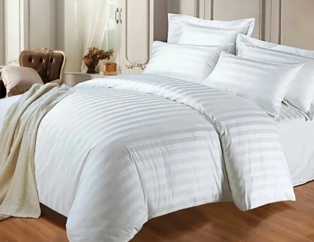 Multitex Patalynė adamaszkowa 220x200 pilka 42 jednobarwna 1cm paski Matex