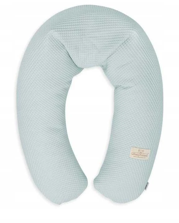 Multitex „Relax Muslin Prestige“ pozicionavimo pagalvė, vaflinė, mėtinė, 190 cm, skirta žindymui, nėštumui, atsipalaidavimui