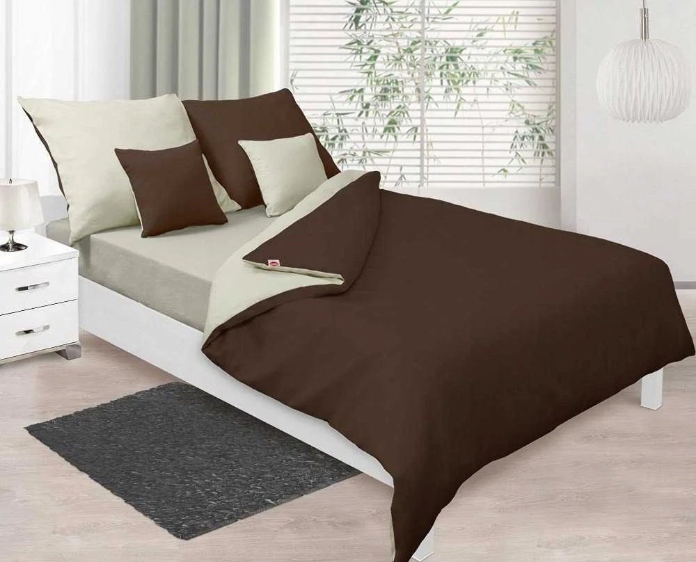 Patalynės komplektas Multitex Patalynė satynowa 160x200 Double Face 18+02 ruda ekri