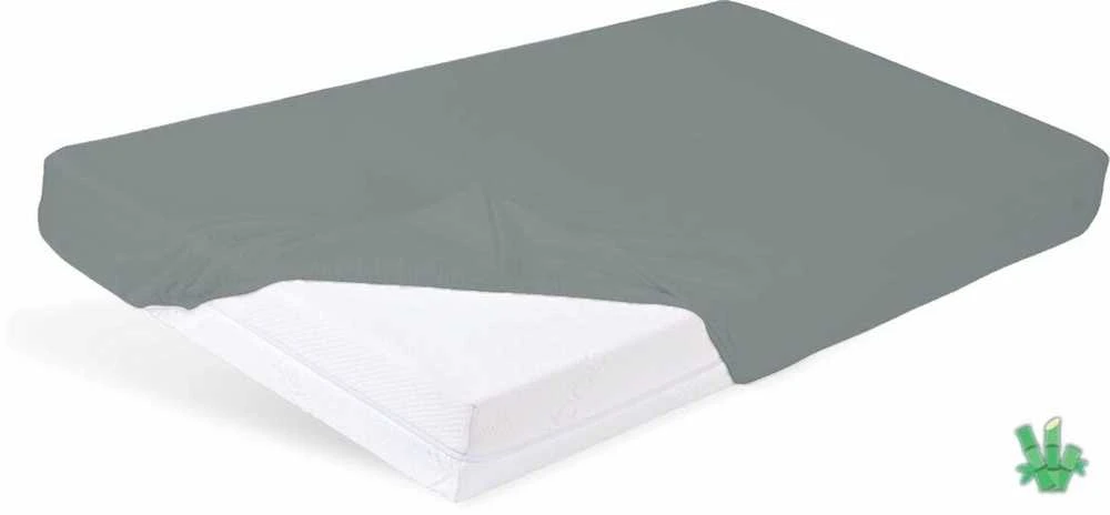 Multitex Bambukinė paklodė su guma 90x200, grafito spalvos, čiužiniams iki 20 cm dydžio, 140 g/m2