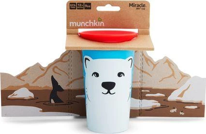 MUNCHKIN mokomasis puodelis, baltoji meška, Miracle 360 Wildlove, 6mėn+, 266 ml, 05177902