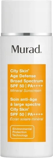 Murad Skincare Murad City Skin Age Defense Broad Spectrum SPF 50 PA++++ koreguojantis apsauginis veido kremas nuo saulės, 50 ml
