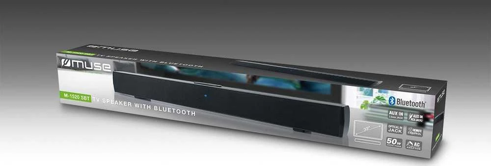 Namų kino sistema Muse | TV Soundbar With Bluetooth | M-1580SBT | 80 W | Bluetooth | Belaidė jungtis | Gloss Juodas