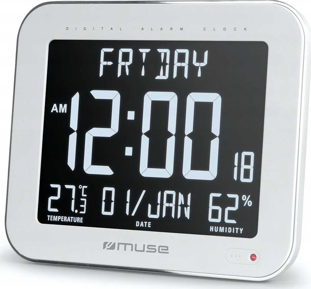 Muse | Sieninis laikrodis with Alarm Function | M-090 WMC | Baltas