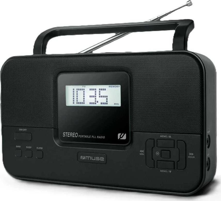 Muse Nešiojamasis stereofoninis radijas | M-087 MB PLL | AUX įvestis | FM radijas | Ausinių išvestis