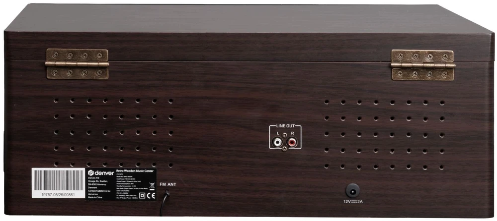 Muzikinis centras Denver Miniwieża MRD-180DW su gramofonem i radio DAB+/FM tamsus medis (MRD-180DW DARK WOOD)