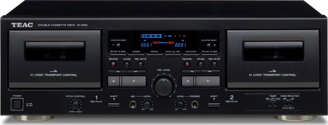 Muzikinis centras Maxell Teac Europe TEAC W-1200-B dviguba kasetė / USB / juoda