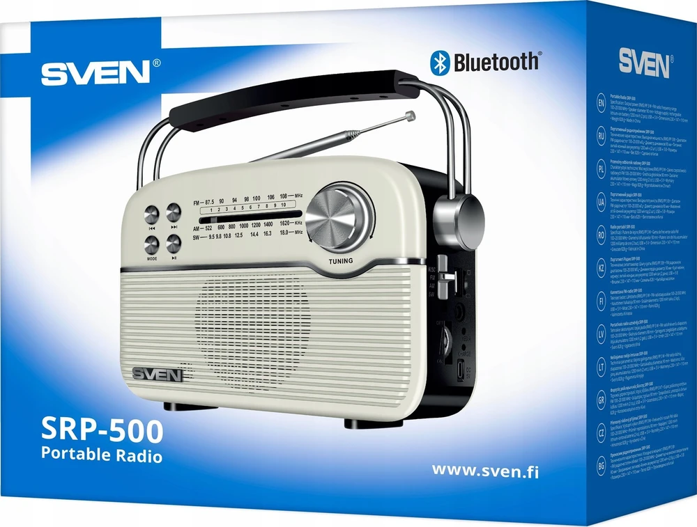 Muzikinis centras Sven SRP-500 przenośne radio belaidės