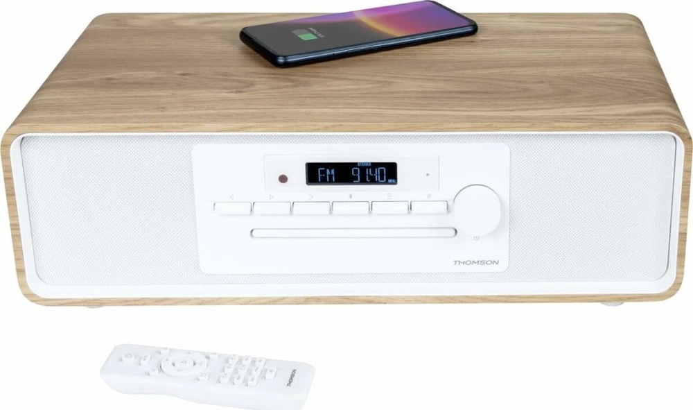Muzikinis centras Garso Sistema - Thomson Micro Sound System BT, FM Radijas, CD Grotuvas, USB Skaitytuvas Baltas