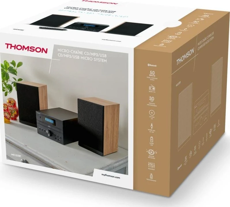 Muzikinis centras Garso Įranga - Thomson Micro System BT Radijas FM/CD/MP3/USB Juodas