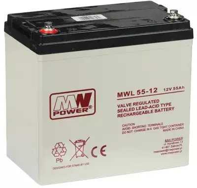 akumuliatorius 12V/55AH-MWL MW POWER