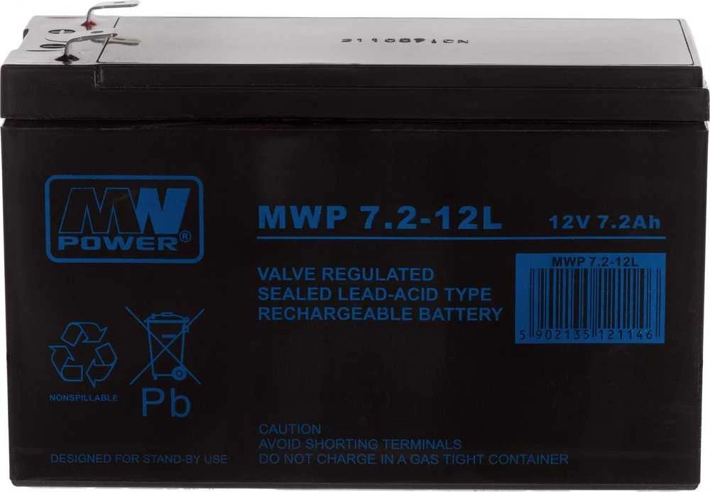 Mw Power MWPower MWP 12V 7,2Ah F2(250) AGM akumuliatorius, 12 metų