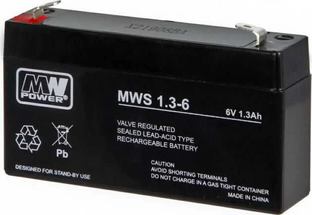 MW Power 6V 1.3Ah švino rūgšties akumuliatorius