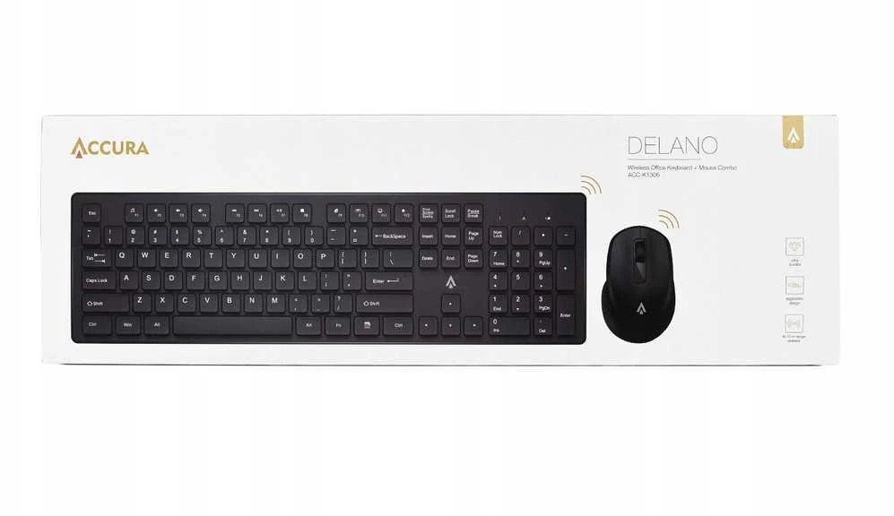 MWB Rinkinys Klaviatūra su pele Accura Delano ACC-K1306 belaidė juoda