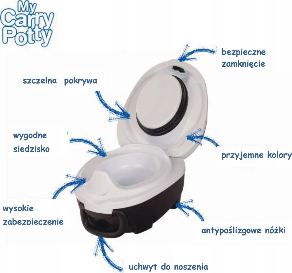 Mokomasis nešiojamas naktipuodis My Carry Potty, pingvinas, juodos ir baltos spalvos