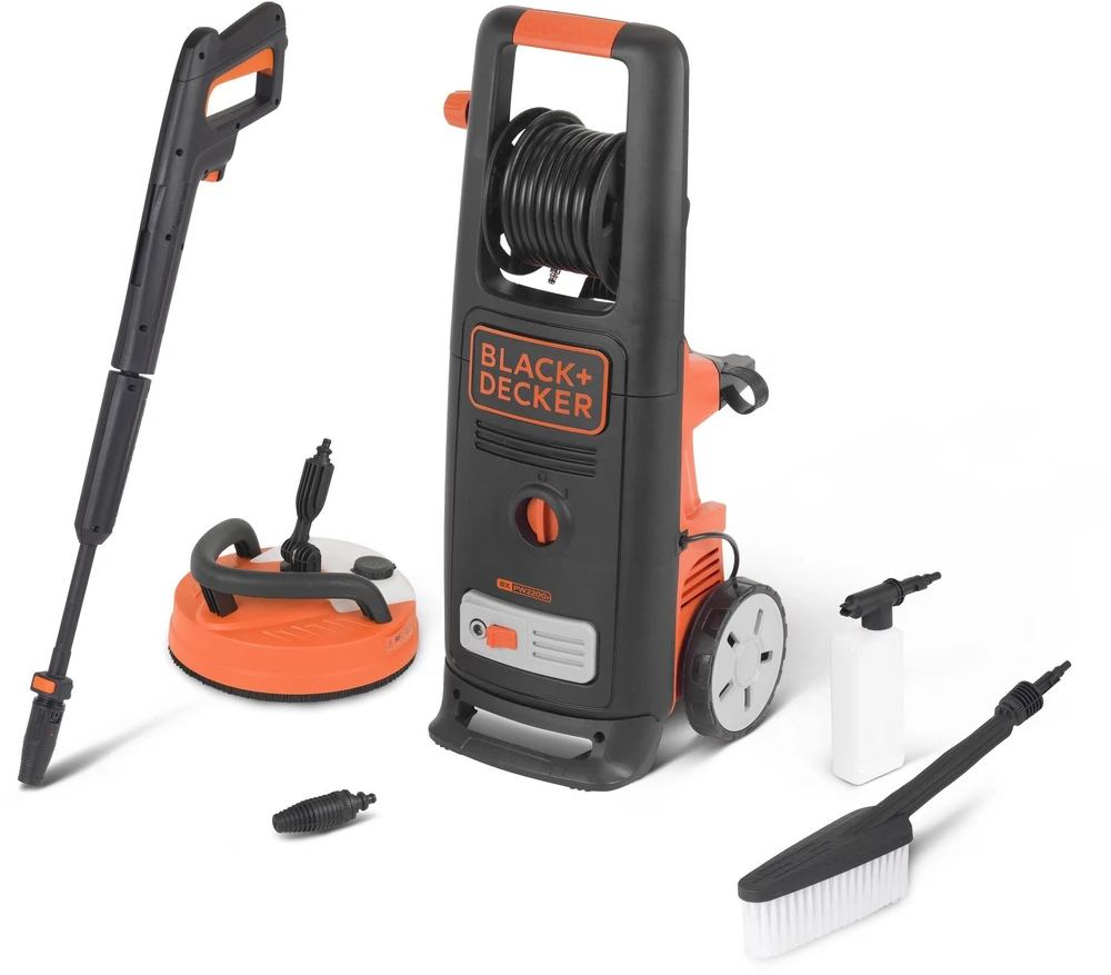 Black+Decker aukšto slėgio plovykla su priedų rinkiniu