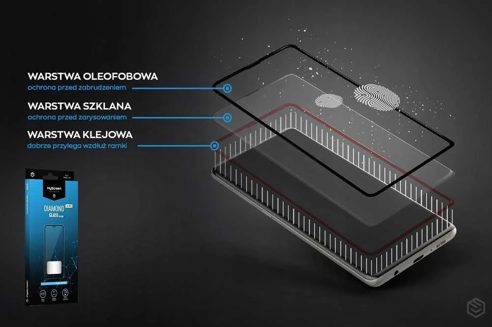 „MyScreen DIAMOND GLASS LITE edge“ | FULL GLUE Juodas Motorola Moto G40/G60/G60s