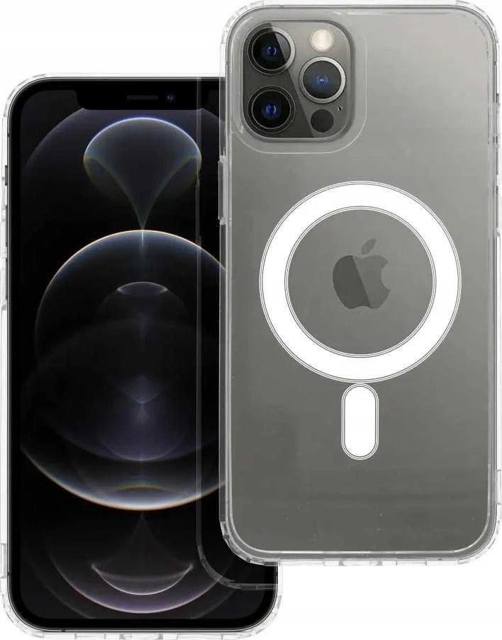 MyScreen Originalus „iPhone 12 PRO MAX“ dėklas, skaidrus „Mag“ dangtelis (STR), suderinamas su „MagSafe“ permatomu dangteliu.
